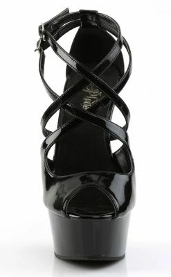 Pleaser Pole Shoes DELIGHT-612 Black Patent Heels