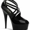 Pleaser Pole Shoes DELIGHT-612 Black Patent Heels