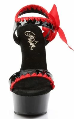 Pleaser DELIGHT-615 Blk-Red/Blk Heels