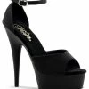 Pleaser Pole Shoes DELIGHT-618PS Black / Black Matte Heels