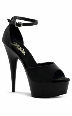 Pleaser Pole Shoes DELIGHT-618PS Black / Black Matte Heels