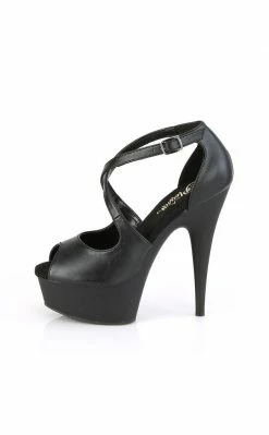 Pleaser DELIGHT-621 Strappy Black Heels Pole Shoes