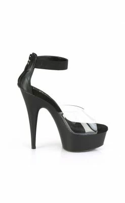 Pleaser DELIGHT-624 Clear/Black Heels Pole Shoes