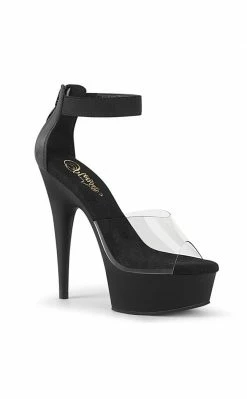 Pleaser DELIGHT-624 Clear/Black Heels Pole Shoes