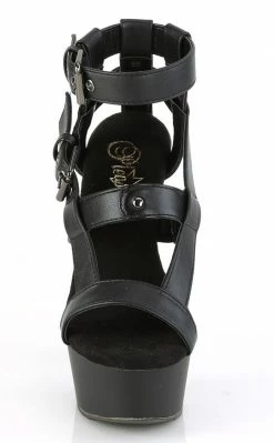 Pleaser DELIGHT-637 Black Matte Gladiator Heels