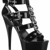 Pleaser DELIGHT-658 Black Patent Heels Pole Shoes