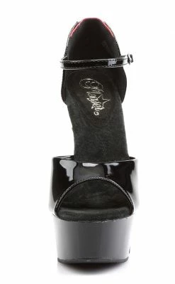 Pleaser DELIGHT-660FH Black-Red Patent Heels