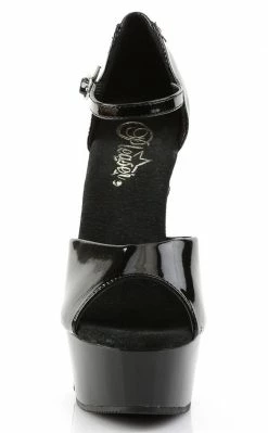 Pleaser DELIGHT-660FH Blk Pat/Blk (Red Lace) Heels Pole Shoes