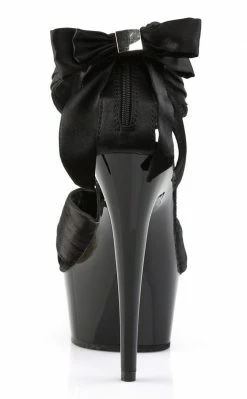 Pleaser Pole Shoes DELIGHT-668 Blk Satin/Blk Heels