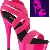 Pleaser Pole Shoes DELIGHT-669UV Neon Hot Pink Heels