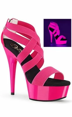 Pleaser Pole Shoes DELIGHT-669UV Neon Hot Pink Heels