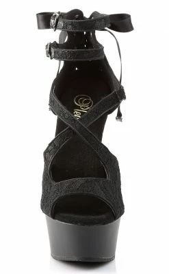 Pleaser Pole Shoes DELIGHT-678LC Black / Black Matte Heels