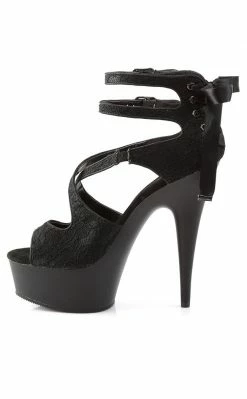 Pleaser Pole Shoes DELIGHT-678LC Black / Black Matte Heels