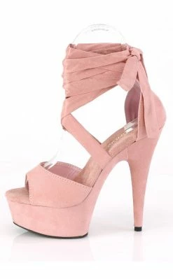 Pleaser Pole Shoes DELIGHT-679 Baby Pink Faux Suede Heels