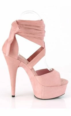 Pleaser Pole Shoes DELIGHT-679 Baby Pink Faux Suede Heels