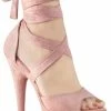 Pleaser Pole Shoes DELIGHT-679 Baby Pink Faux Suede Heels
