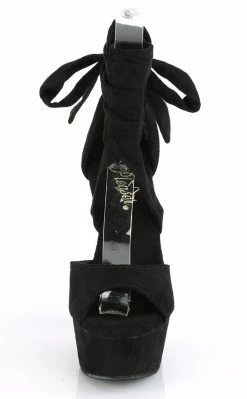 Pleaser DELIGHT-679 Black Faux Suede Heels Pole Shoes
