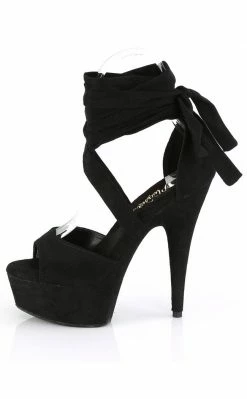 Pleaser DELIGHT-679 Black Faux Suede Heels Pole Shoes