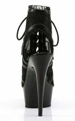 Pleaser DELIGHT-696LC Black Lace Heels