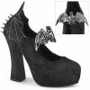Demonia DEMON-18 Black Lace Mary Jane Heels Shoes
