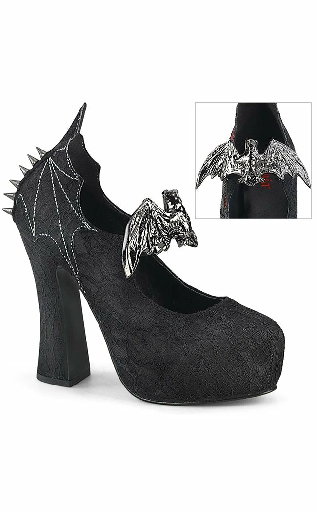 Demonia DEMON-18 Black Lace Mary Jane Heels Shoes 3 Demonia DEMON-18 Black Lace Mary Jane Heels Shoes
