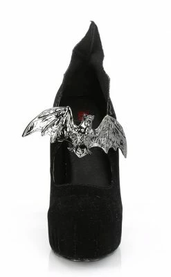 Demonia DEMON-18 Black Velvet Mary Jane Heels Shoes