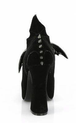 Demonia DEMON-18 Black Velvet Mary Jane Heels Shoes
