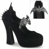 Demonia DEMON-18 Black Velvet Mary Jane Heels Shoes