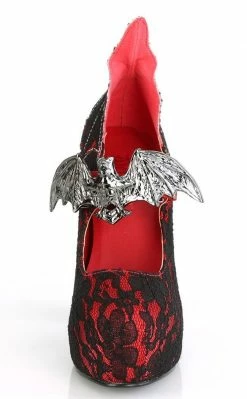 Demonia DEMON-18 Red Lace Mary Jane Heels Shoes