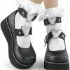 Demonia Clothing DH-10 White Ruffle Ankle Socks