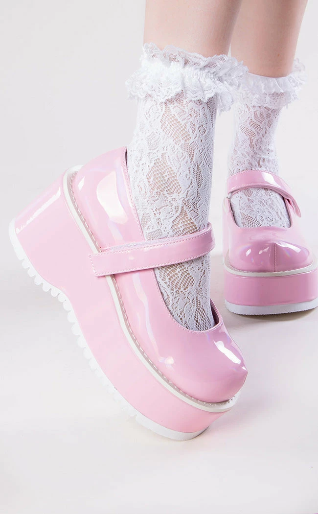Demonia Shoes DOLLIE-01 Baby Pink Mary Janes 3 Demonia Shoes DOLLIE-01 Baby Pink Mary Janes