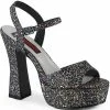 Demonia DOLLY-09 Black Glitter Mary Jane Heels