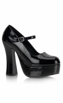 Demonia DOLLY-50 Black Patent Mary Jane Heels Shoes