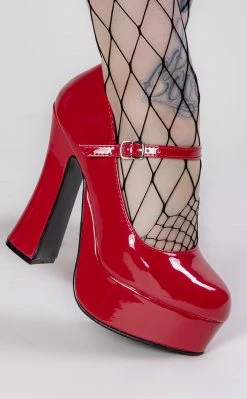 Demonia DOLLY-50 Red Patent Mary Jane Heels