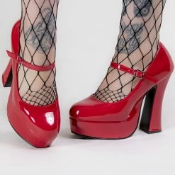Demonia DOLLY-50 Red Patent Mary Jane Heels