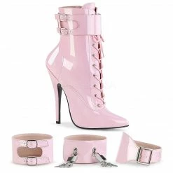 Devious DOMINA-1023 Baby Pink Patent Ankle Boot