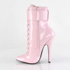 Devious DOMINA-1023 Baby Pink Patent Ankle Boot
