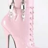 Devious DOMINA-1023 Baby Pink Patent Ankle Boot