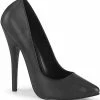Devious DOMINA-420 Black Faux Leather Heels Shoes