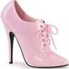 Devious DOMINA-460 Baby Pink Patent Lace-Up Heel 1 Devious DOMINA-460 Baby Pink Patent Lace-Up Heel