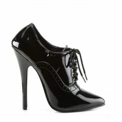 Devious DOMINA-460 Black Patent Lace-Up Heel Shoes