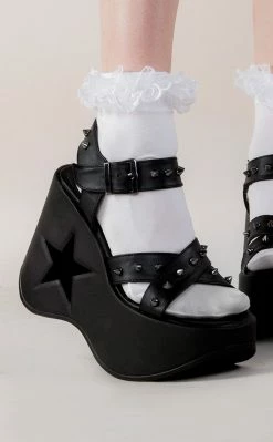 Demonia Shoes DYNAMITE-02 Black Wedge Heels (AU Stock)