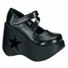 Demonia DYNAMITE-03 Black Mary Jane Wedge Heels