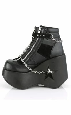 Demonia Shoes DYNAMITE-101 Black Ankle Boots
