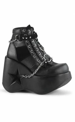 Demonia Shoes DYNAMITE-101 Black Ankle Boots