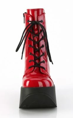 Demonia DYNAMITE-106 Red Patent Ankle Boots