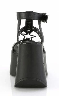 Demonia DYNAMITE-12 Black Matte Wedge Sandals Shoes