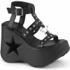 Demonia DYNAMITE-12 Black Matte Wedge Sandals Shoes 2 Demonia DYNAMITE-12 Black Matte Wedge Sandals Shoes