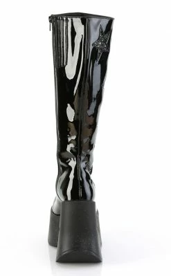 Demonia DYNAMITE-218 Black Patent/Glitter Knee Boots 10 Demonia DYNAMITE-218 Black Patent/Glitter Knee Boots
