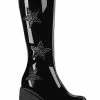 Demonia DYNAMITE-218 Black Patent/Glitter Knee Boots 2 Demonia DYNAMITE-218 Black Patent/Glitter Knee Boots